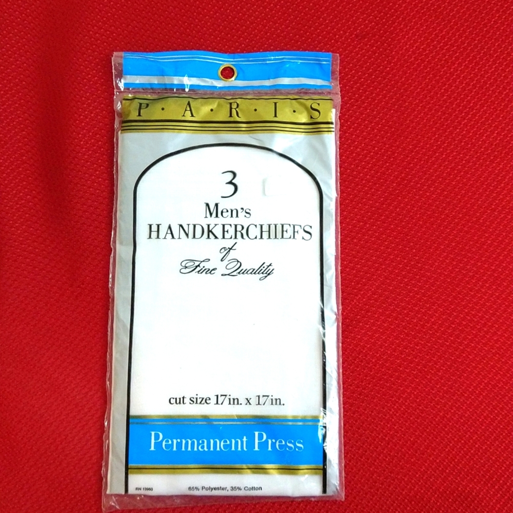 Vintage Paris 3 Men's Handkerchiefs NWT